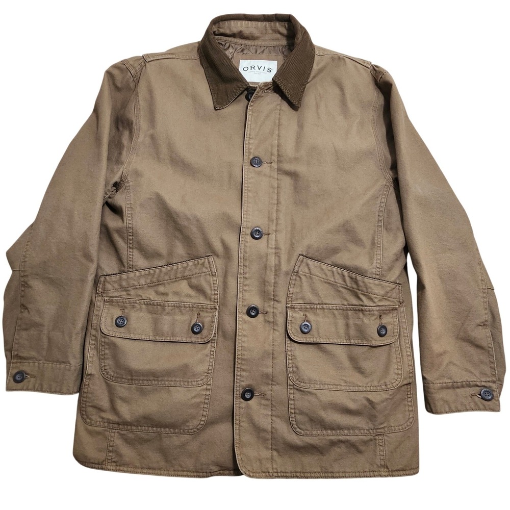 Orvis Barn Chore Jacket Men Large Quilted Lining Corduroy Collar Field Coat